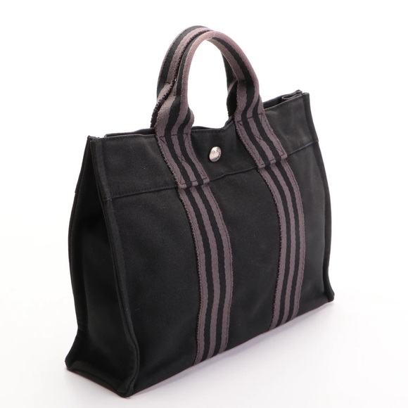 Hermès Fourre Tout PM Tote in Black and Grey Cotton Canvas - Picture 3 of 8